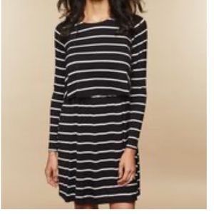 Black and White Stretchy Nursing Dress